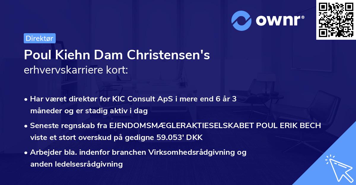 Poul Kiehn Dam Christensen's erhvervskarriere kort