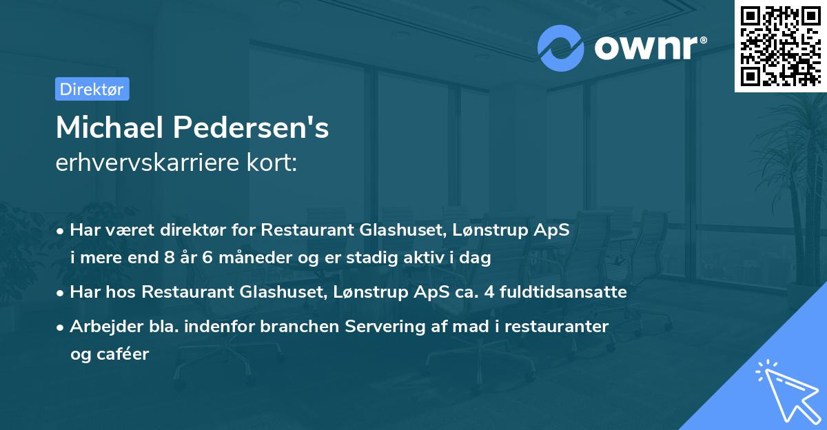 Michael Pedersen's erhvervskarriere kort