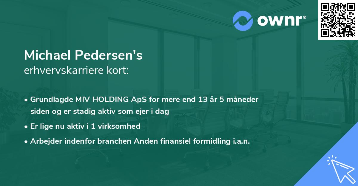 Michael Pedersen's erhvervskarriere kort