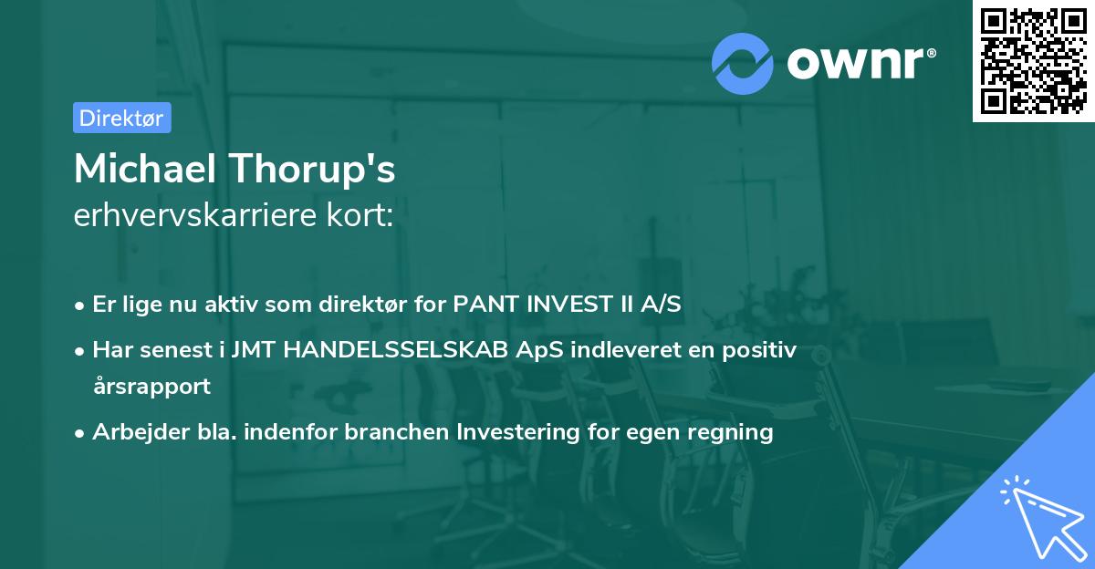 Michael Thorup's erhvervskarriere kort