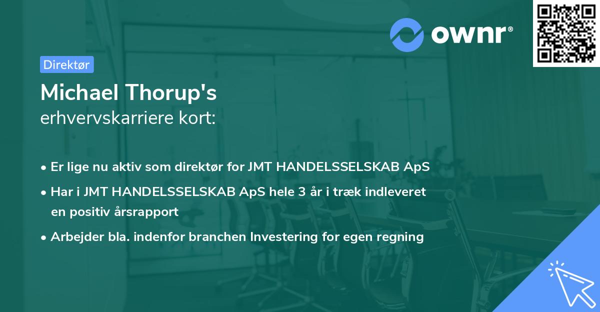 Michael Thorup's erhvervskarriere kort