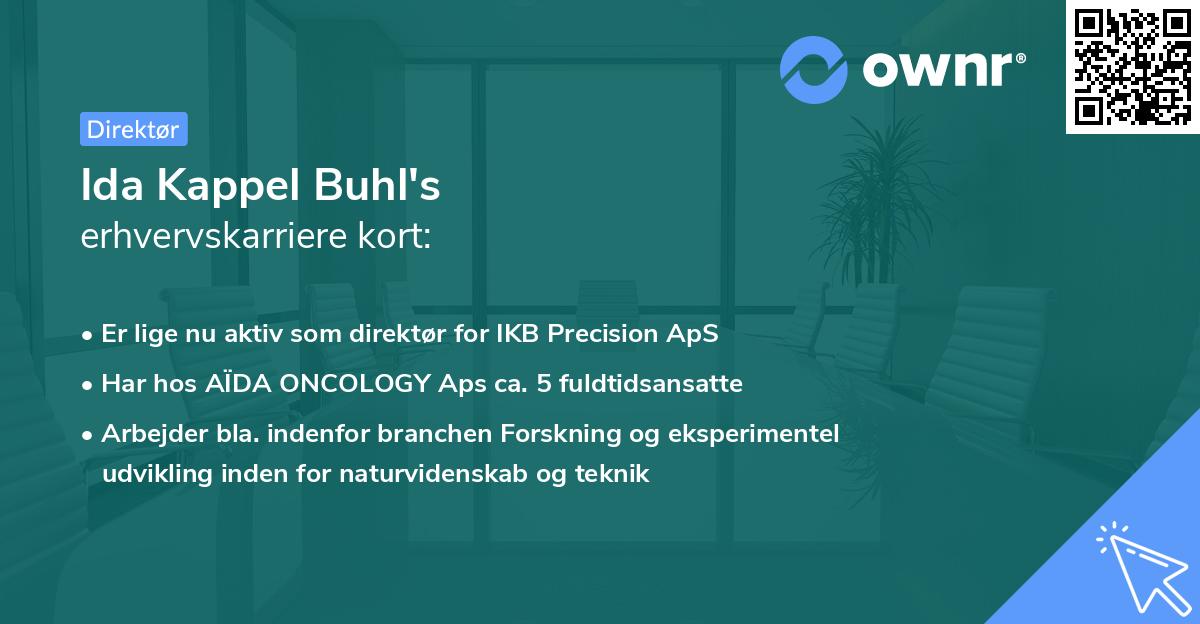 Ida Kappel Buhl's erhvervskarriere kort