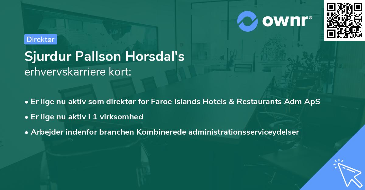 Sjurdur Pallson Horsdal's erhvervskarriere kort