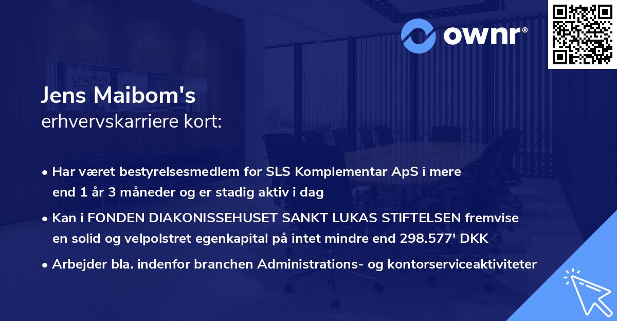 Jens Maibom's erhvervskarriere kort