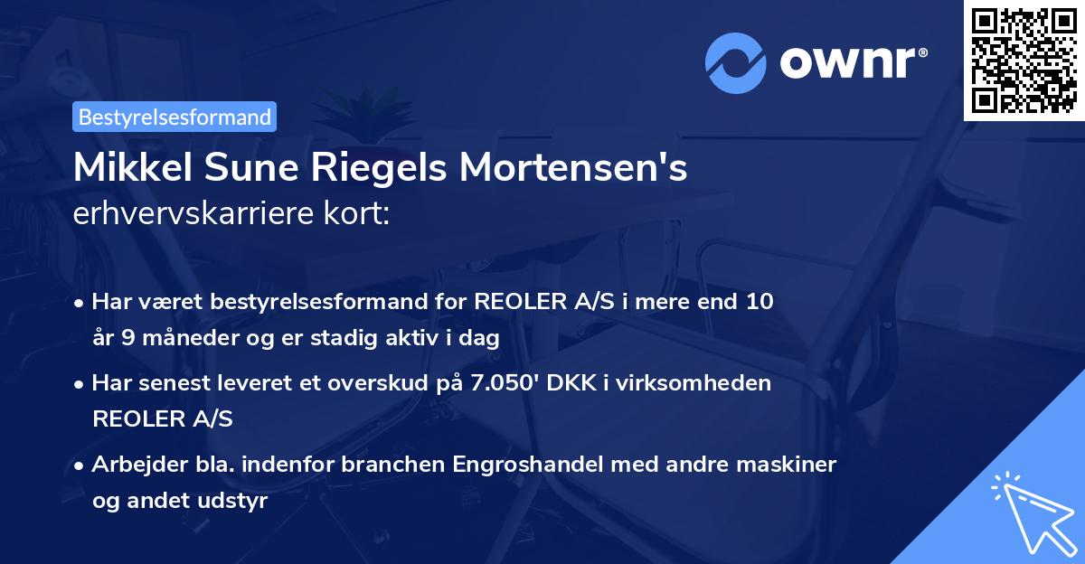 Mikkel Sune Riegels Mortensen's erhvervskarriere kort