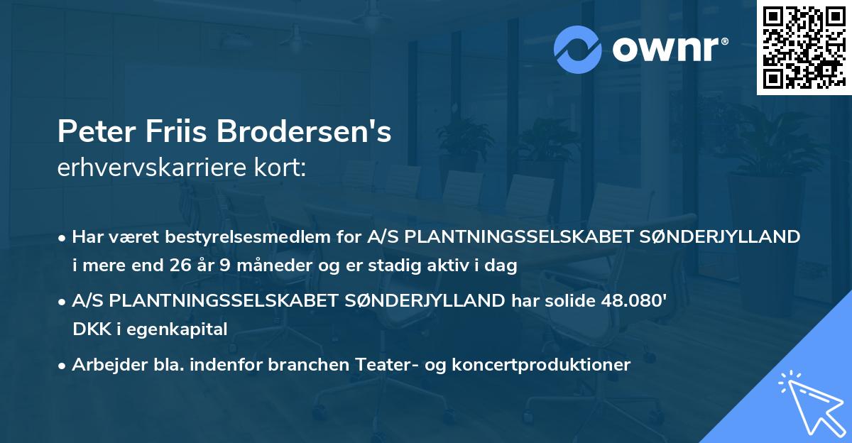 Peter Friis Brodersen's erhvervskarriere kort
