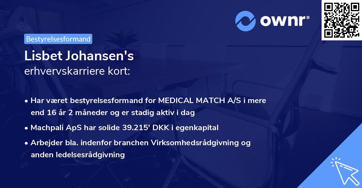 Lisbet Johansen's erhvervskarriere kort