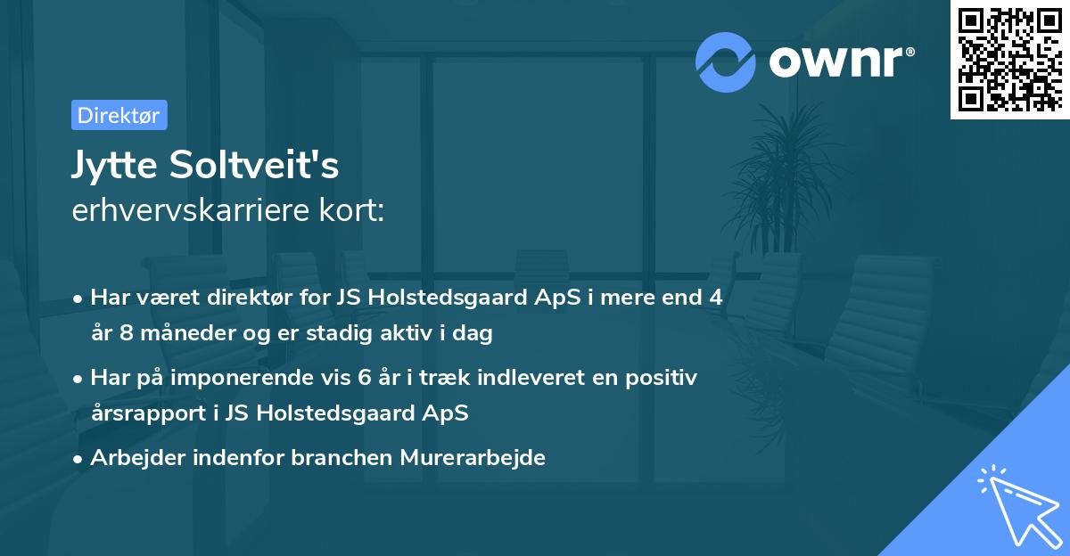 Jytte Soltveit's erhvervskarriere kort