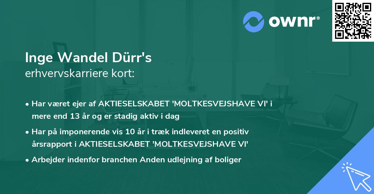 Inge Wandel Dürr's erhvervskarriere kort