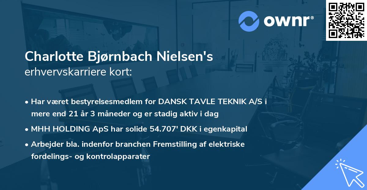 Charlotte Bjørnbach Nielsen's erhvervskarriere kort
