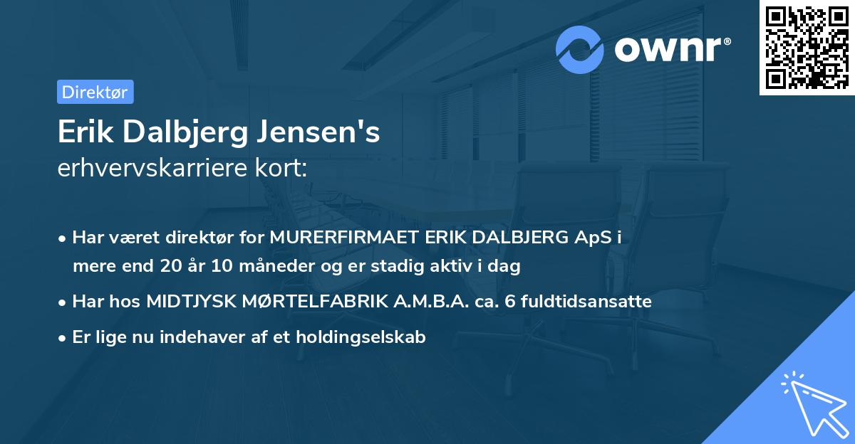 Erik Dalbjerg Jensen's erhvervskarriere kort
