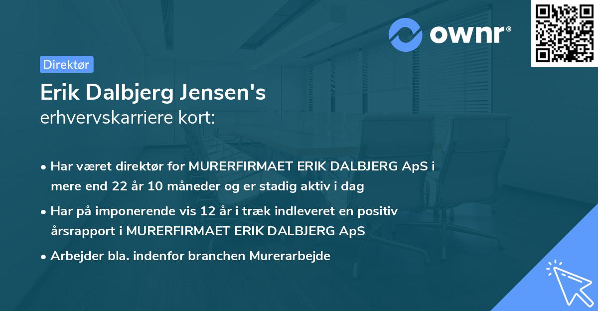 Erik Dalbjerg Jensen's erhvervskarriere kort