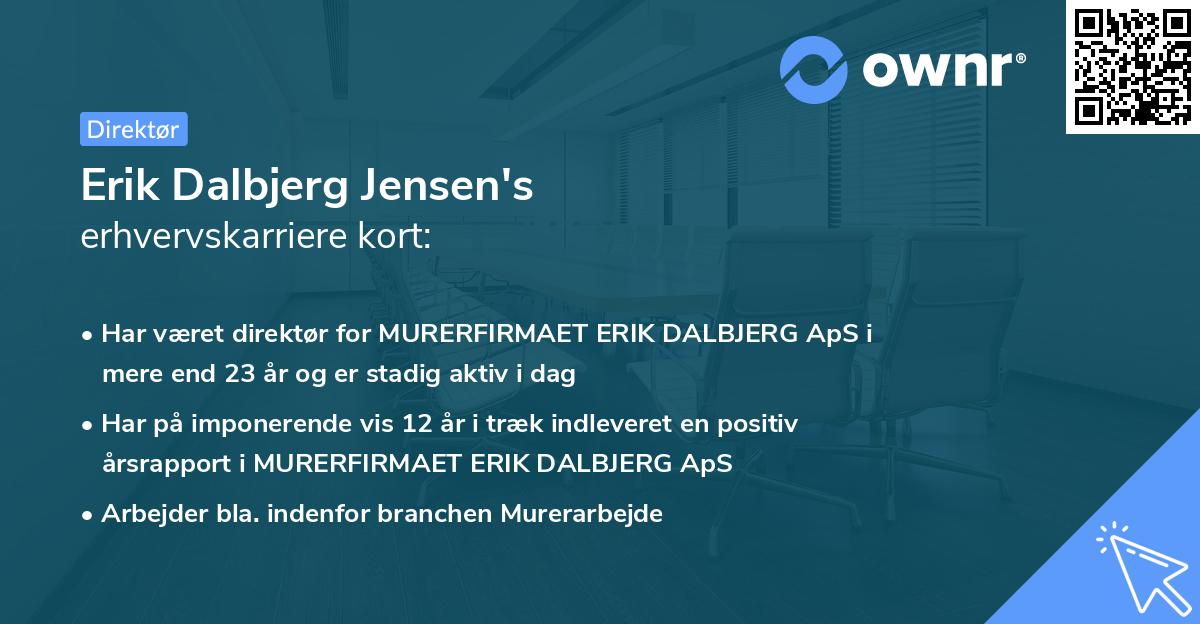 Erik Dalbjerg Jensen's erhvervskarriere kort