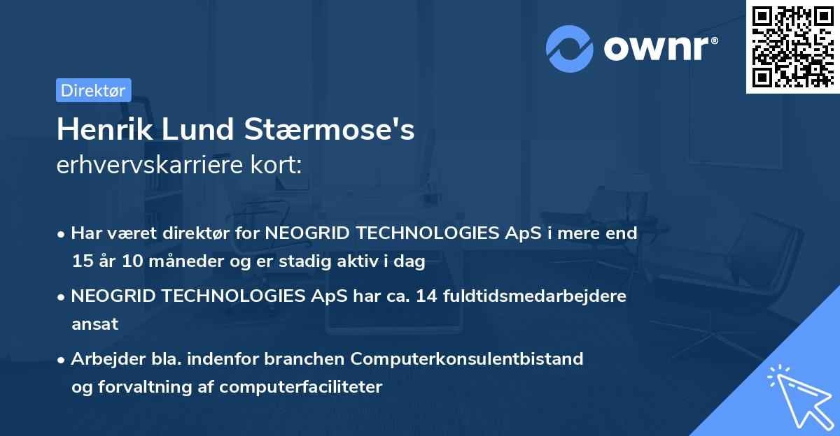 Henrik Lund Stærmose's erhvervskarriere kort