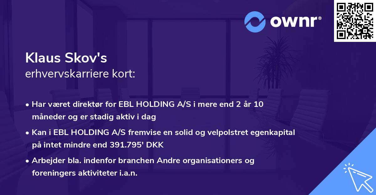 Klaus Skov's erhvervskarriere kort