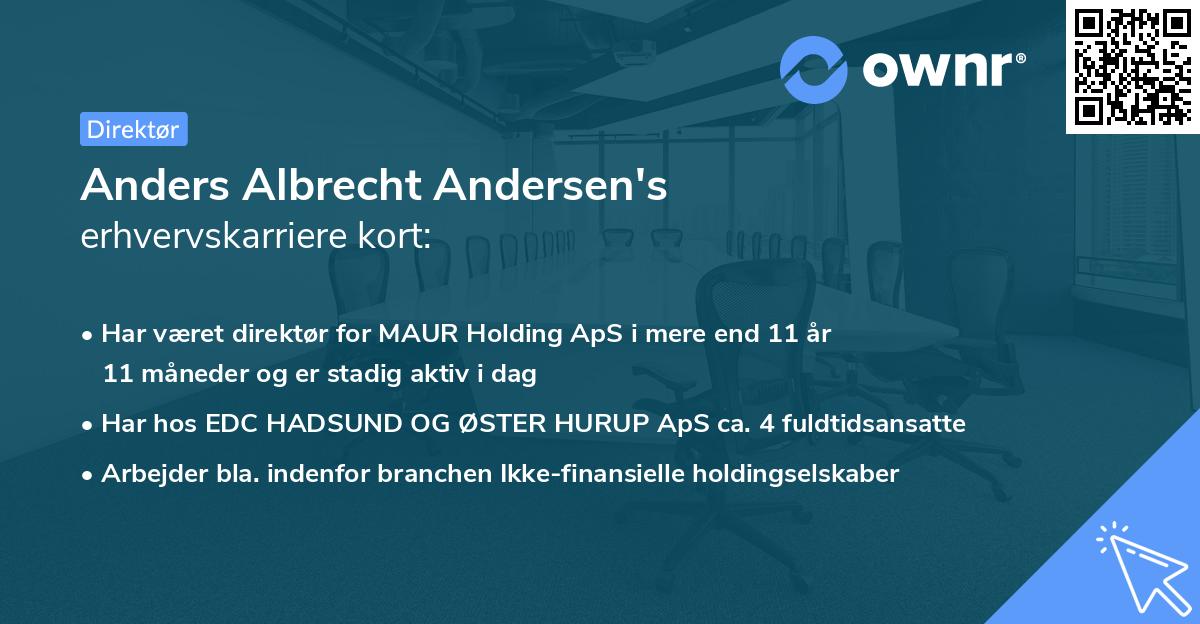 Anders Albrecht Andersen's erhvervskarriere kort