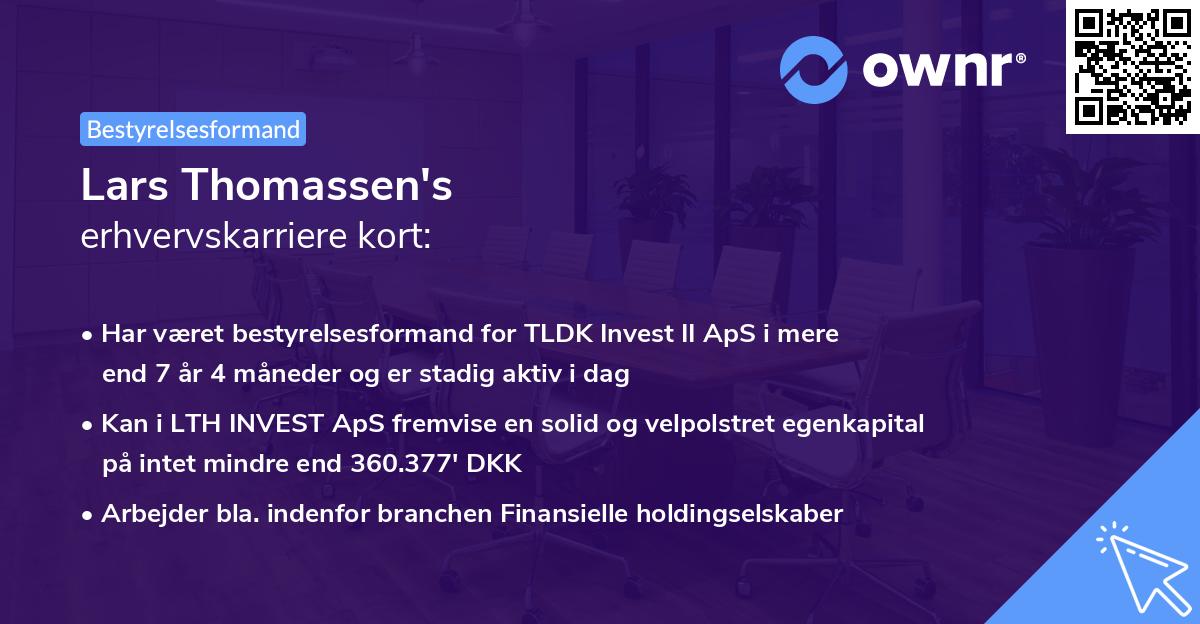 Lars Thomassen's erhvervskarriere kort