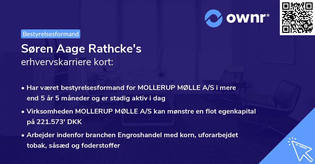 Søren Aage Rathcke's erhvervskarriere kort