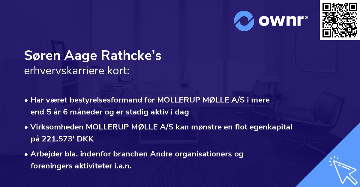 Søren Aage Rathcke's erhvervskarriere kort