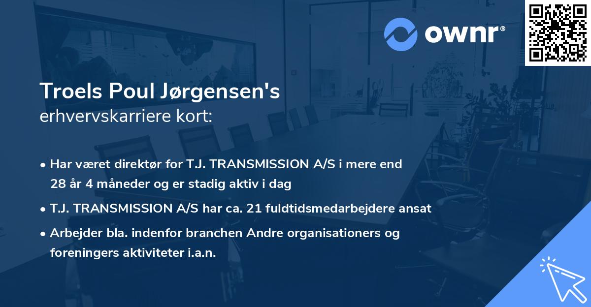 Troels Poul Jørgensen's erhvervskarriere kort
