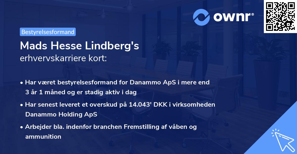 Mads Hesse Lindberg's erhvervskarriere kort