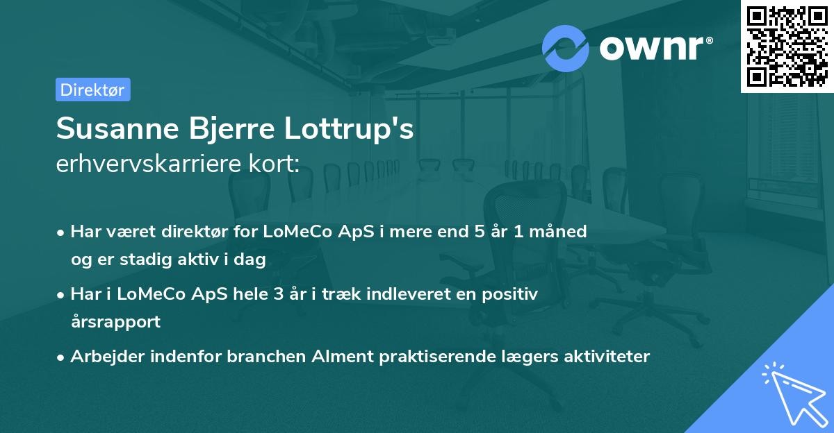 Susanne Bjerre Lottrup's erhvervskarriere kort