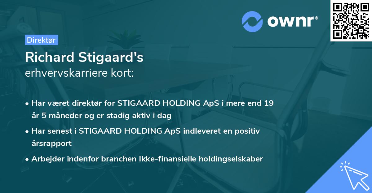 Richard Stigaard's erhvervskarriere kort