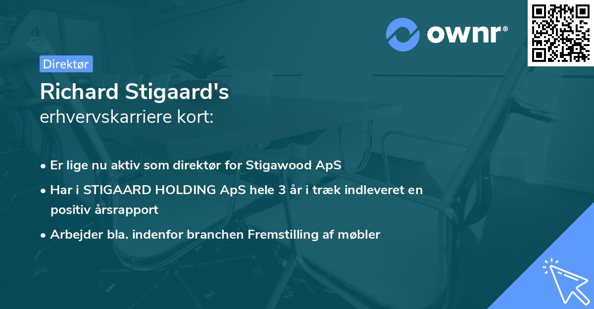 Richard Stigaard's erhvervskarriere kort