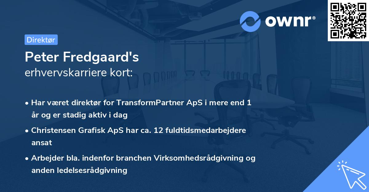 Peter Fredgaard's erhvervskarriere kort