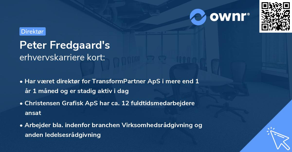 Peter Fredgaard's erhvervskarriere kort