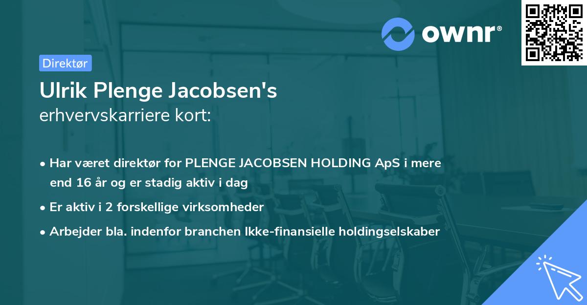 Ulrik Plenge Jacobsen's erhvervskarriere kort
