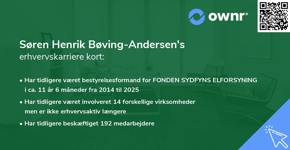 Søren Henrik Bøving-Andersen's erhvervskarriere kort