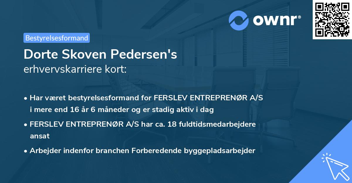 Dorte Skoven Pedersen's erhvervskarriere kort