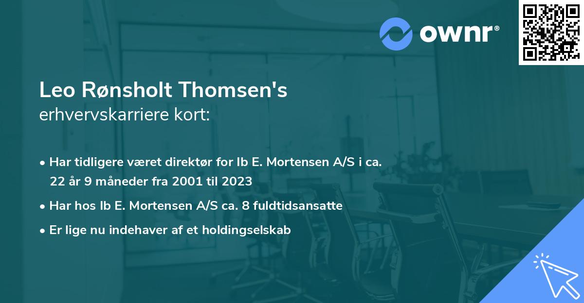 Leo Rønsholt Thomsen's erhvervskarriere kort