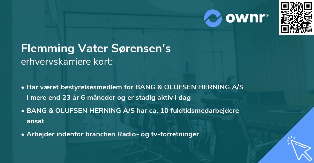 Flemming Vater Sørensen's erhvervskarriere kort