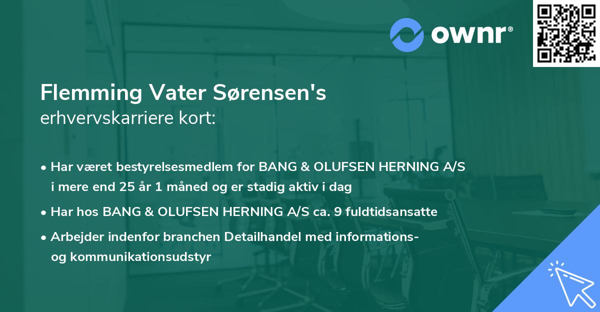 Flemming Vater Sørensen's erhvervskarriere kort