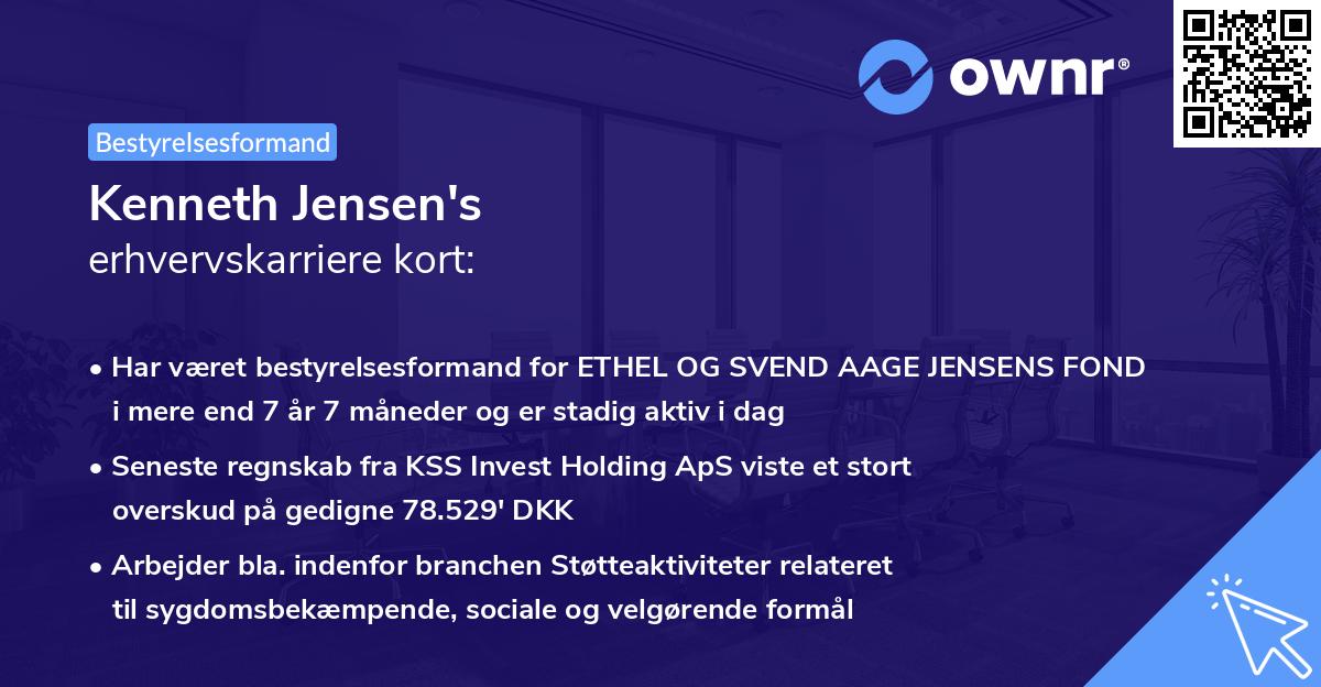 Kenneth Jensen's erhvervskarriere kort