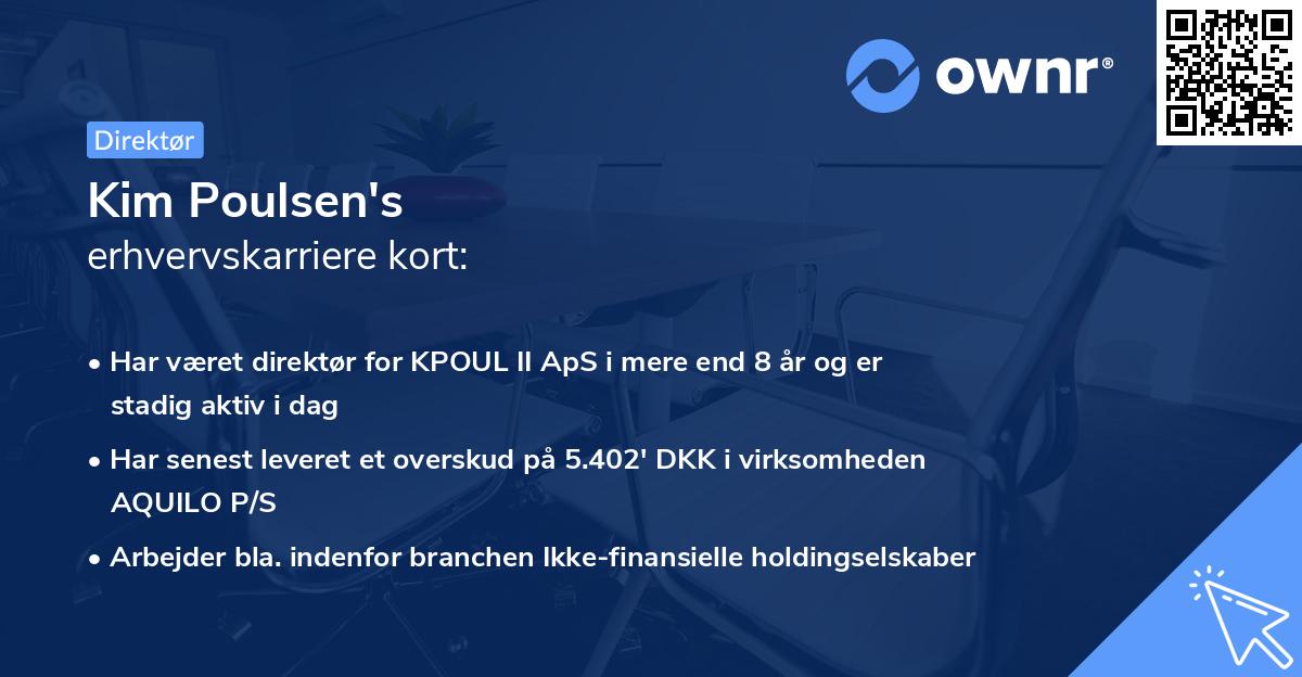 Kim Poulsen's erhvervskarriere kort