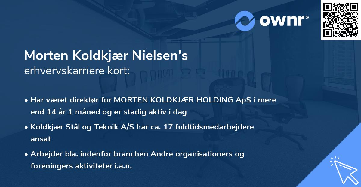 Morten Koldkjær Nielsen's erhvervskarriere kort