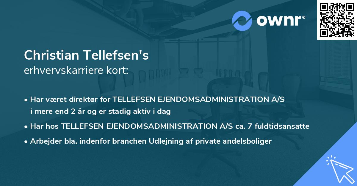 Christian Tellefsen's erhvervskarriere kort