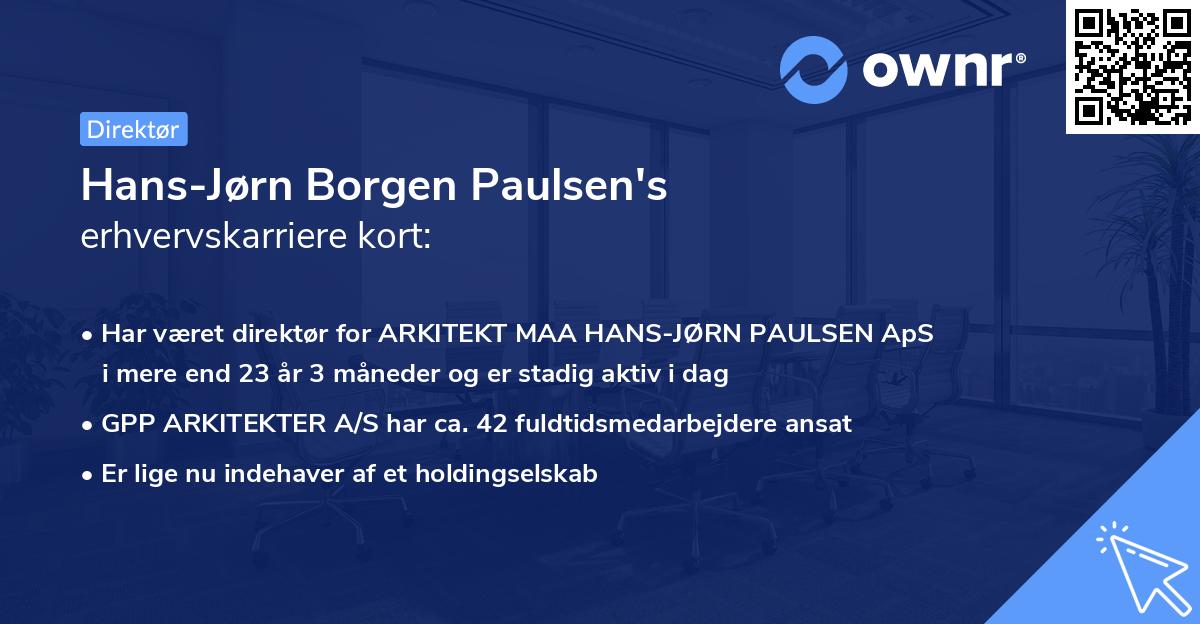 Hans-Jørn Borgen Paulsen's erhvervskarriere kort