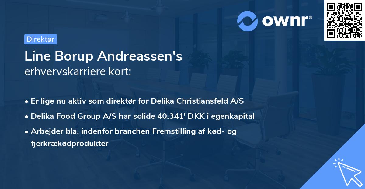Line Borup Andreassen's erhvervskarriere kort