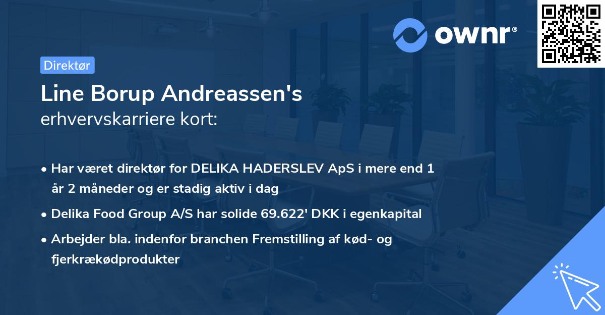 Line Borup Andreassen's erhvervskarriere kort
