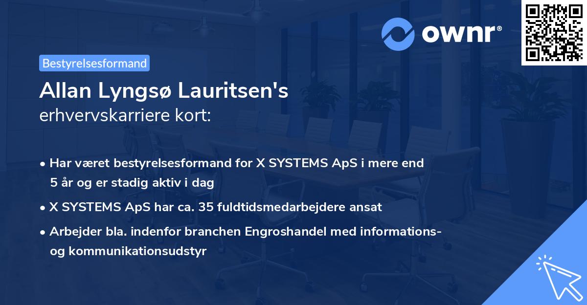 Allan Lyngsø Lauritsen's erhvervskarriere kort