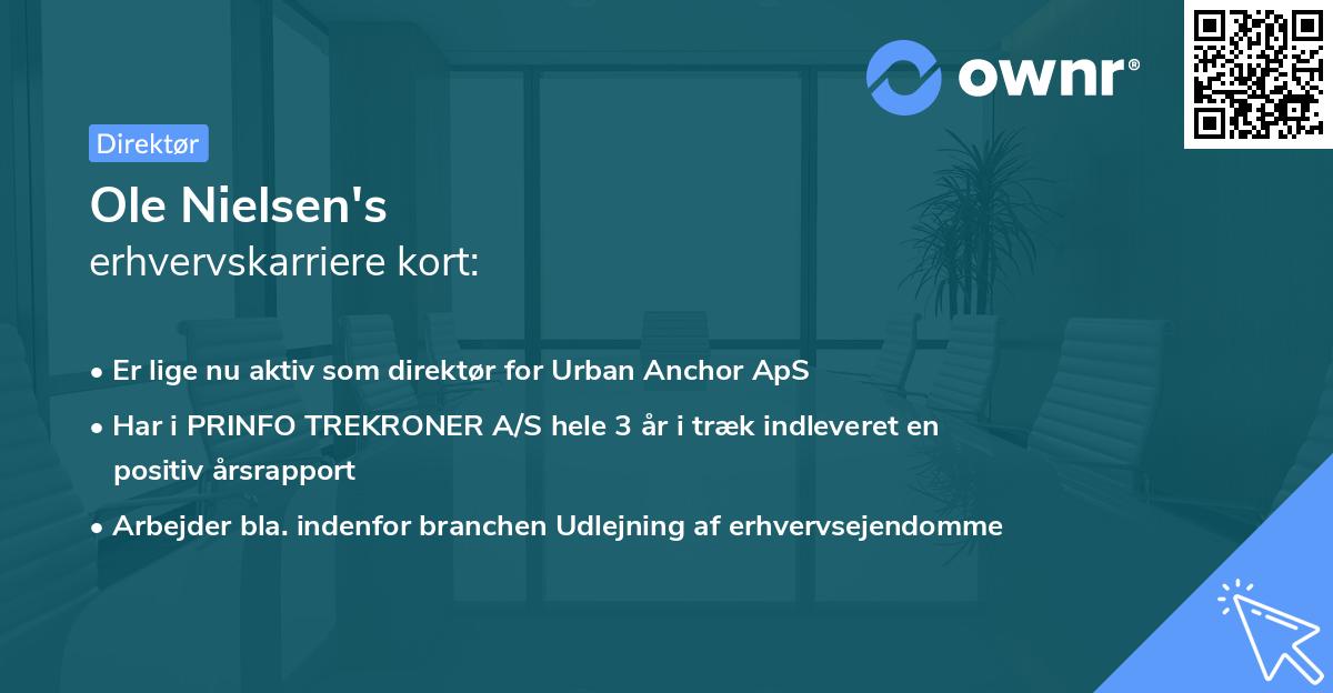 Ole Nielsen's erhvervskarriere kort