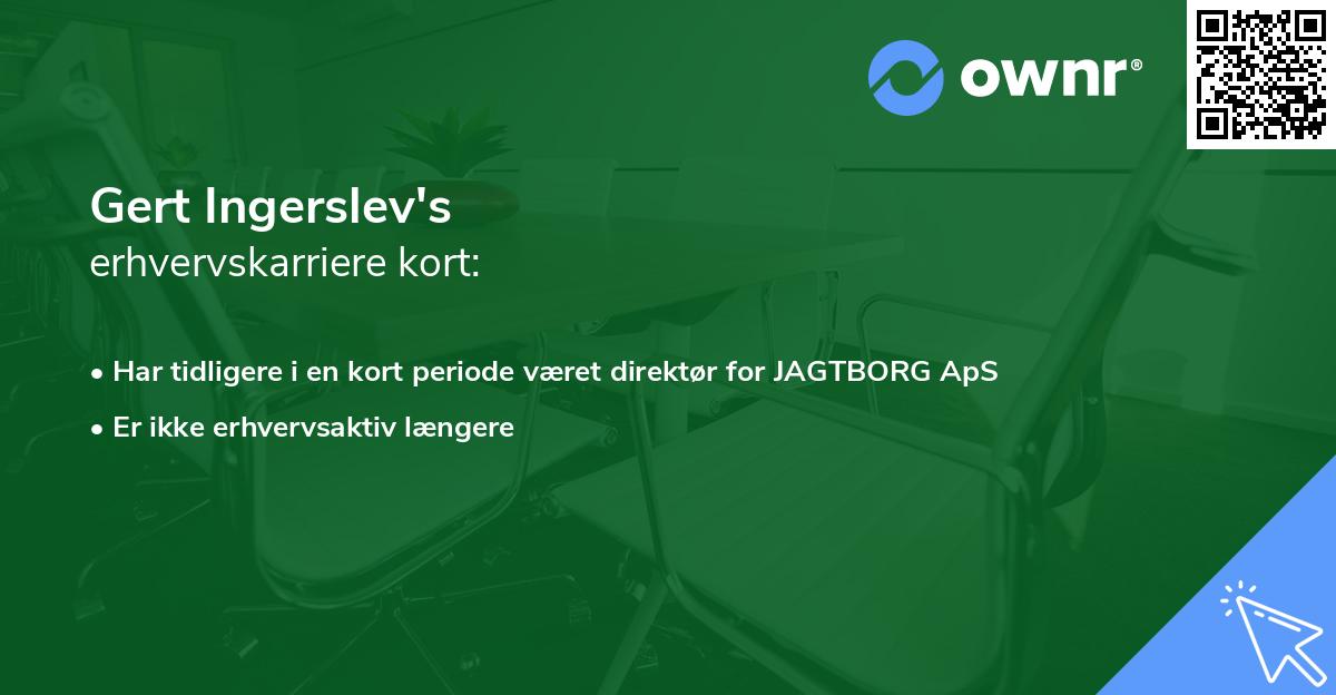 Gert Ingerslev's erhvervskarriere kort