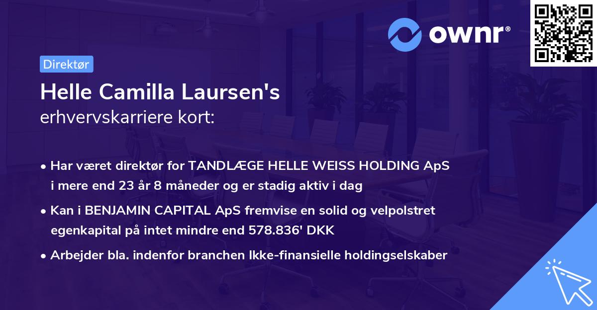 Helle Camilla Laursen's erhvervskarriere kort