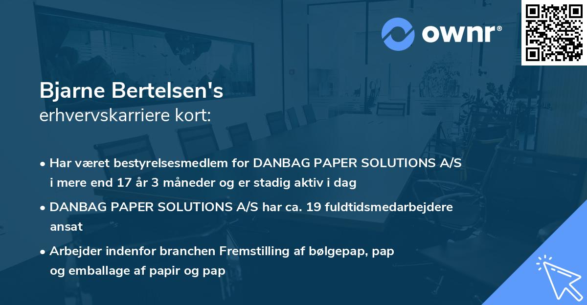 Bjarne Bertelsen's erhvervskarriere kort
