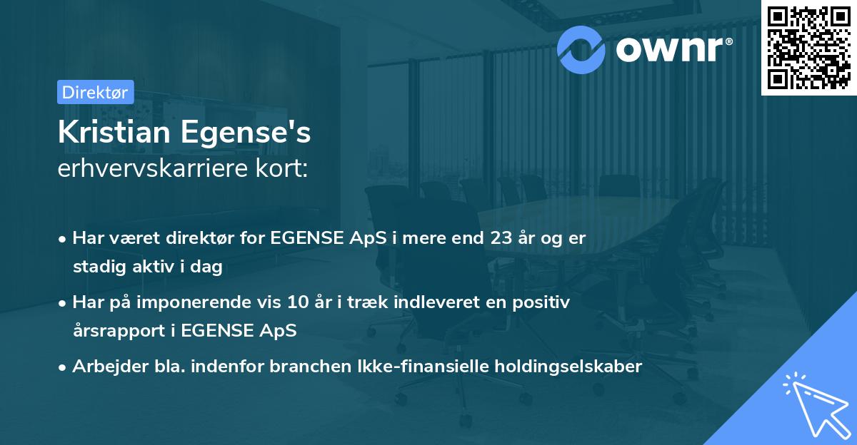 Kristian Egense's erhvervskarriere kort