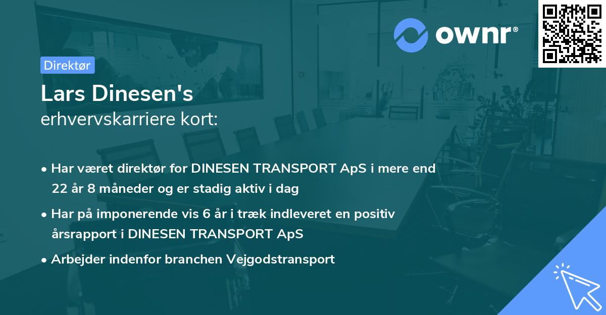 Lars Dinesen's erhvervskarriere kort
